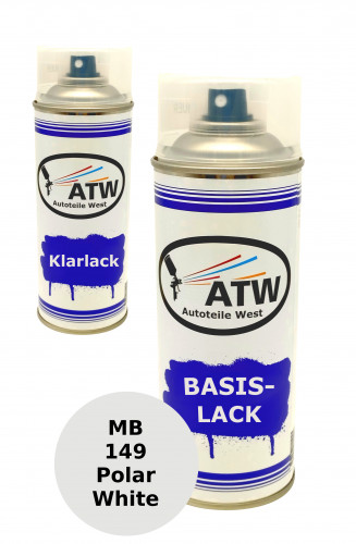 Autolack für Mercedes Benz 149 Polar White +400ml Klarlack Set